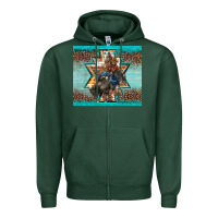 Sports Green western rodeo bullfighter Aztec leopard turquoise Zipper Hoodie - BarkalooDesign