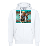 White western rodeo bullfighter Aztec leopard turquoise Zipper Hoodie - BarkalooDesign