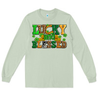Matcha lucky and blessed with coins and shamrocks Long Sleeve Tee - AdoDesignShop
