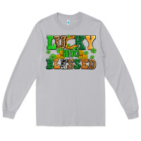 Lucky And Blessed With Coins And Shamrocks Long Sleeve Tee | Teevron