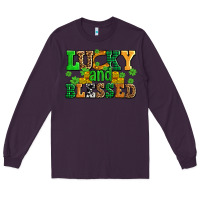 Plum lucky and blessed with coins and shamrocks Long Sleeve Tee - AdoDesignShop
