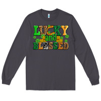 Smoke lucky and blessed with coins and shamrocks Long Sleeve Tee - AdoDesignShop