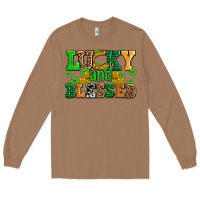 Toasted Coconut lucky and blessed with coins and shamrocks Long Sleeve Tee - AdoDesignShop