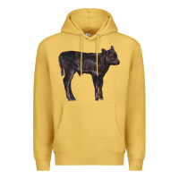 Antique Gold Black Angus Calf Illustrations Premium Hoodie - LillyAllenDesigns