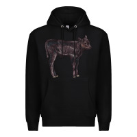 Black Black Angus Calf Illustrations Premium Hoodie - LillyAllenDesigns