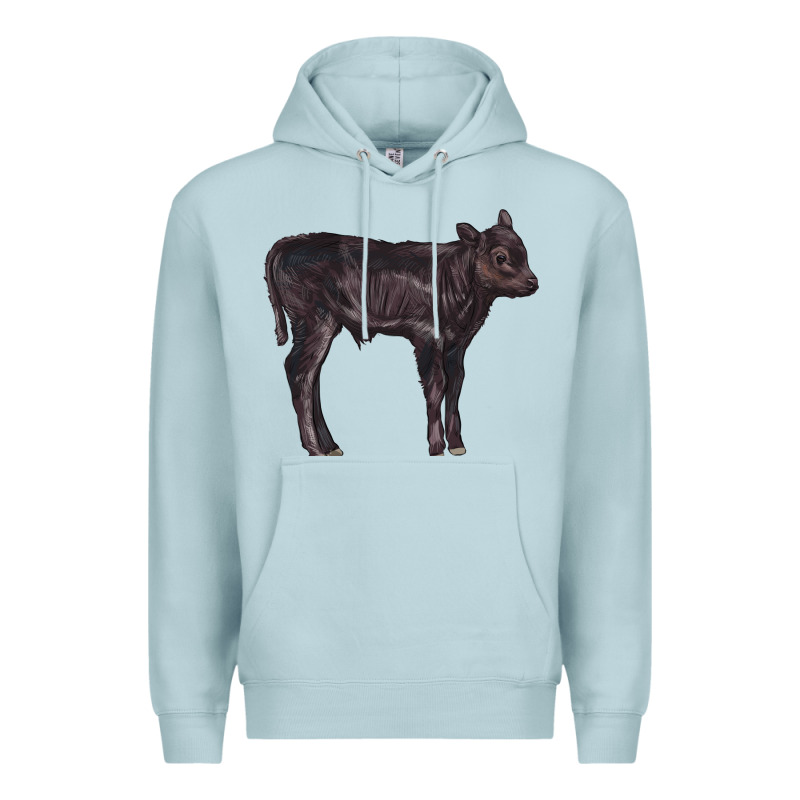 Black Angus Calf Illustrations Premium Hoodie by LillyAllenDesigns | Teevron