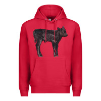 Cardinal Black Angus Calf Illustrations Premium Hoodie - LillyAllenDesigns
