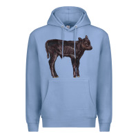 Colony Blue Black Angus Calf Illustrations Premium Hoodie - LillyAllenDesigns