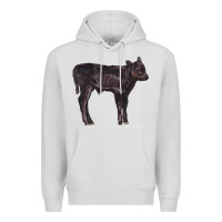 Dove Grey Black Angus Calf Illustrations Premium Hoodie - LillyAllenDesigns