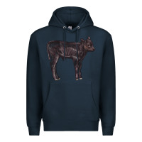 Navy Black Angus Calf Illustrations Premium Hoodie - LillyAllenDesigns