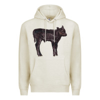 Oatmeal Heather Black Angus Calf Illustrations Premium Hoodie - LillyAllenDesigns