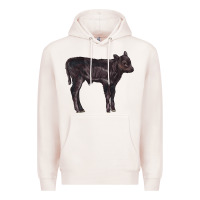 Pale Pink Black Angus Calf Illustrations Premium Hoodie - LillyAllenDesigns