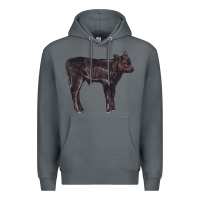 Rock Black Angus Calf Illustrations Premium Hoodie - LillyAllenDesigns