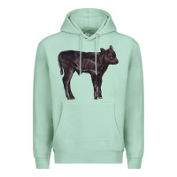 Seafoam Black Angus Calf Illustrations Premium Hoodie - LillyAllenDesigns