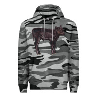 Slate Camo Black Angus Calf Illustrations Premium Hoodie - LillyAllenDesigns