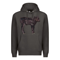 Smoke Black Angus Calf Illustrations Premium Hoodie - LillyAllenDesigns