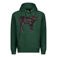 Sports Green Black Angus Calf Illustrations Premium Hoodie - LillyAllenDesigns