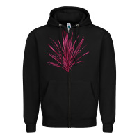 Black Pink Cordyline Zipper Hoodie - LillyAllenDesigns