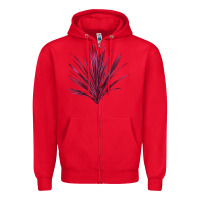 Red Pink Cordyline Zipper Hoodie - LillyAllenDesigns