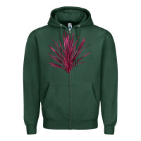 Sports Green Pink Cordyline Zipper Hoodie - LillyAllenDesigns