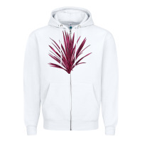 White Pink Cordyline Zipper Hoodie - LillyAllenDesigns
