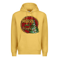 Antique Gold merry and bright christmas tree Premium Hoodie - AdoDesignShop