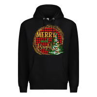 Black merry and bright christmas tree Premium Hoodie - AdoDesignShop