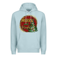 Blue Mist merry and bright christmas tree Premium Hoodie - AdoDesignShop