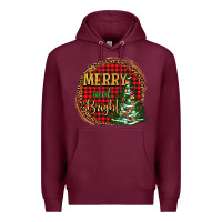 Burgundy merry and bright christmas tree Premium Hoodie - AdoDesignShop