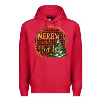 Cardinal merry and bright christmas tree Premium Hoodie - AdoDesignShop