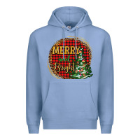 Colony Blue merry and bright christmas tree Premium Hoodie - AdoDesignShop
