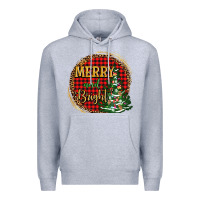 Heather Grey merry and bright christmas tree Premium Hoodie - AdoDesignShop