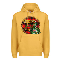 Mustard merry and bright christmas tree Premium Hoodie - AdoDesignShop