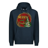 Navy merry and bright christmas tree Premium Hoodie - AdoDesignShop