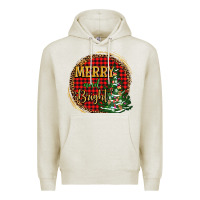 Oatmeal Heather merry and bright christmas tree Premium Hoodie - AdoDesignShop