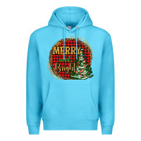 Ocean Blue merry and bright christmas tree Premium Hoodie - AdoDesignShop