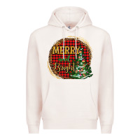Pale Pink merry and bright christmas tree Premium Hoodie - AdoDesignShop