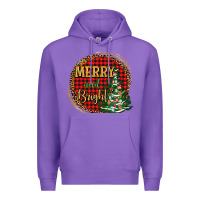 Purple merry and bright christmas tree Premium Hoodie - AdoDesignShop