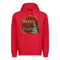Red merry and bright christmas tree Premium Hoodie - AdoDesignShop