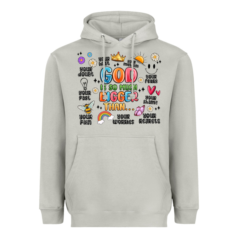 God Is So Much Bigger Than... Heavyweight Hoodie by MaliasSmallBusiness | Teevron