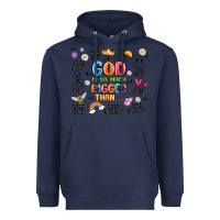 Navy god is so much bigger than... Heavyweight Hoodie - MaliasSmallBusiness