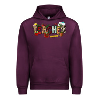 Mauve Wine Christmas Teacher Urban Hoodie - NancyCooperArtShop