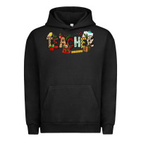 Pigment Black Christmas Teacher Urban Hoodie - NancyCooperArtShop