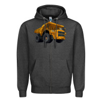 Charcoal Heather Dump Truck Zipper Hoodie - LillyAllenDesigns