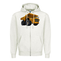 Oatmeal Heather Dump Truck Zipper Hoodie - LillyAllenDesigns