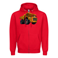 Red Dump Truck Zipper Hoodie - LillyAllenDesigns
