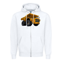 White Dump Truck Zipper Hoodie - LillyAllenDesigns