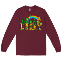 Burgundy feeling lucky with coins Long Sleeve Tee - AdoDesignShop