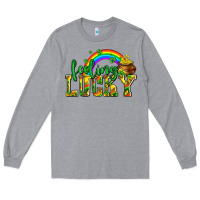 Heather Grey feeling lucky with coins Long Sleeve Tee - AdoDesignShop