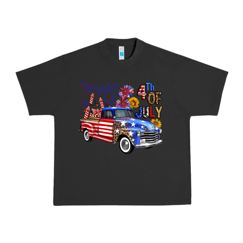 Western Truck Fourth Of July America Urban Heavy Tee by FaDigitalArtStudio | Teevron